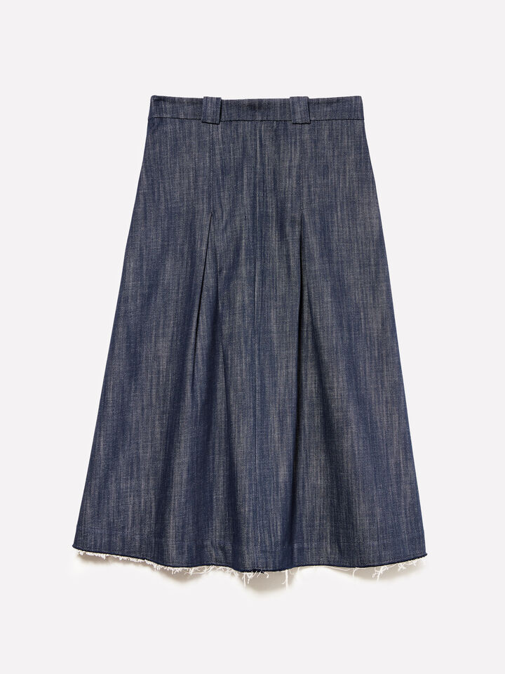 Gonna a ruota in denim blu - gonne midi, longuette donna - Blu Scuro | Sisley image number 6